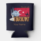 トゥルキイェイイスタンブールヴィンテージ国旗トルコ土産 缶クーラー (正面)