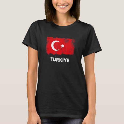 トゥルキエ国旗トルコ国旗1 Tシャツ (正面)