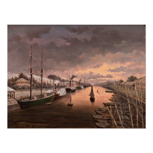 トゥルクの川のオーラの眺め ポスター (正面)