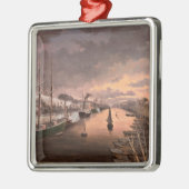 トゥルクの川のオーラの眺め メタルオーナメント (左)