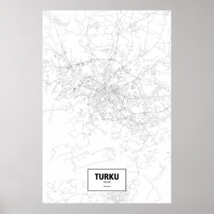 トゥルク、フィンランド(白の黒) ポスター