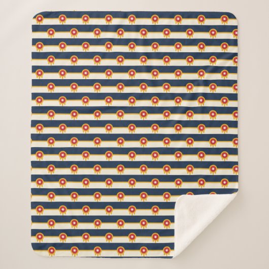 トゥルサ市旗と愛国心シェルパ毛布 シェルパブランケット (正面)