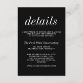 トゥルシンプル2ブラックシンプルミニマル結婚リスト エンクロージャーカード (正面)