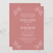 トゥルシンプル6ほこりっぽいバラフローラ結婚ズ 招待状 (正面/裏面)