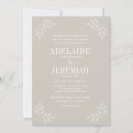 トゥルシンプル6フローラオイスター結婚式招待状 招待状