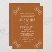 トゥルシンプル6フローラテラコッタ結婚ズ 招待状 (正面/裏面)