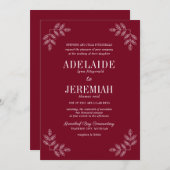 トゥルシンプル6ブルゴーニュ結婚フローラ 招待状 (正面/裏面)