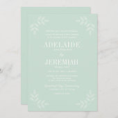 トゥルシンプル6ミントフローラ結婚ズ 招待状 (正面/裏面)