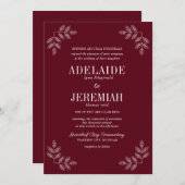 トゥルシンプル6ローズウッドフローラ結婚ズ 招待状 (正面/裏面)