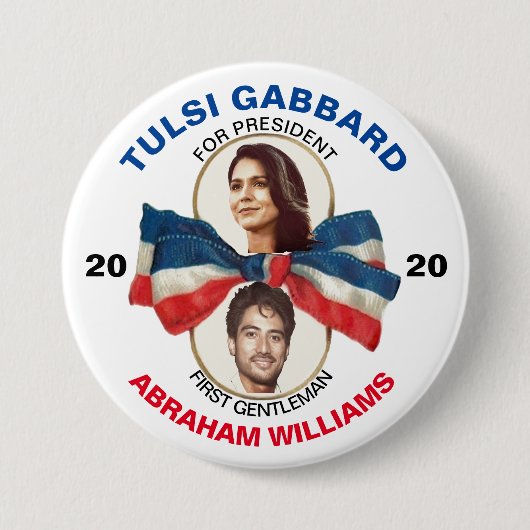 トゥルシ・ガバールとアブラハム・ウィリアムズ2020 缶バッジ (正面)