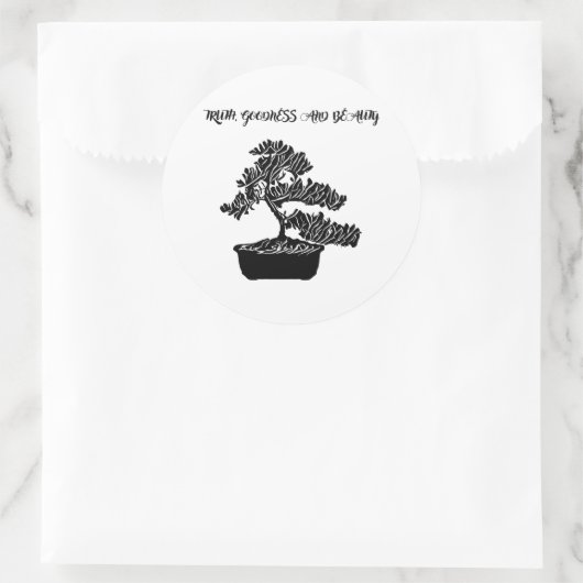 トゥルスグッド美しい抽象芸術盆栽ツリー引用文 ラウンドシール (バッグ)