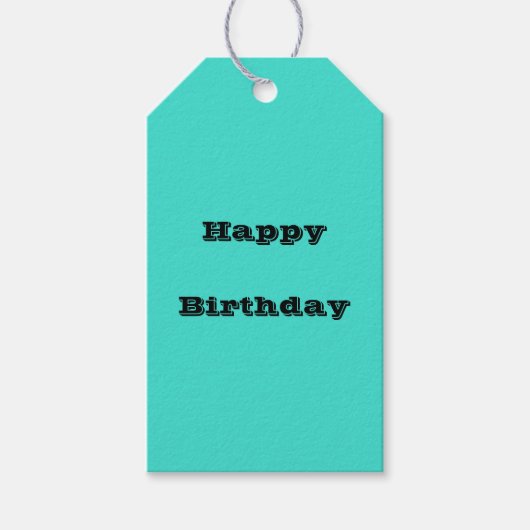 トゥルターコイズブルーグリーン南西無地の色 ギフトタグ (正面)