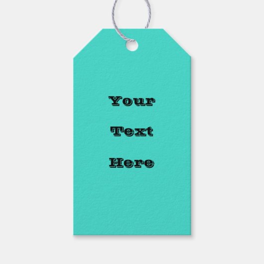 トゥルターコイズブルーグリーン南西無地の色 ギフトタグ (正面)