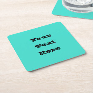 トゥルターコイズブルーグリーン南西無地の色 スクエアペーパーコースター