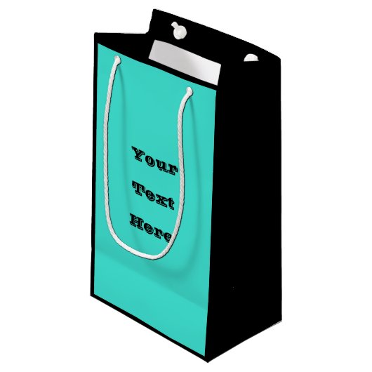 トゥルターコイズブルーグリーン南西無地の色 スモールペーパーバッグ (正面アングル)