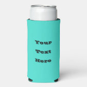 トゥルターコイズブルーグリーン南西無地の色 スリム缶クーラー (Seltzer正面)