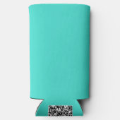 トゥルターコイズブルーグリーン南西無地の色 スリム缶クーラー (裏面)