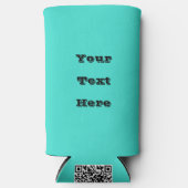トゥルターコイズブルーグリーン南西無地の色 スリム缶クーラー (正面)