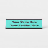トゥルターコイズブルーグリーン南西無地の色 デスクネームプレート (正面)