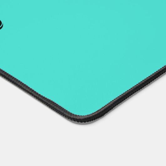 トゥルターコイズブルーグリーン南西無地の色 デスクマット (コーナー)