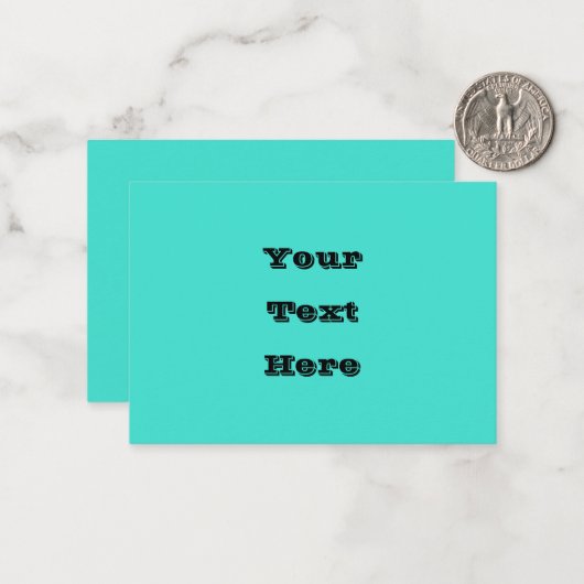 トゥルターコイズブルーグリーン南西無地の色 ノートカード (正面/裏面インサイチュ)