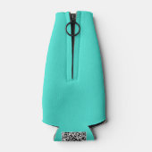 トゥルターコイズブルーグリーン南西無地の色 ボトルクーラー (裏面)