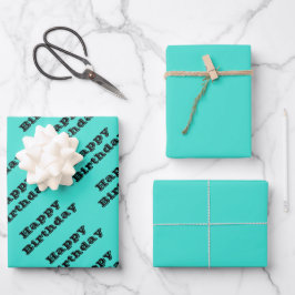 トゥルターコイズブルーグリーン南西無地の色 ラッピングペーパーシート