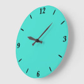 トゥルターコイズブルーグリーン南西無地の色 ラージ壁時計 (傾斜)