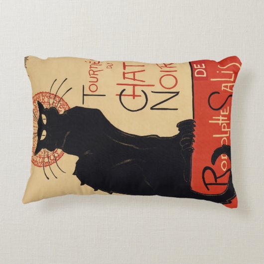 トゥルネデュチャットノワールヴィンテージブラックキャットアールヌーボー アクセントクッション (裏面)