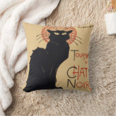トゥルネデュチャットノワールヴィンテージブラックキャットアールヌーボー クッション (ブランケット)