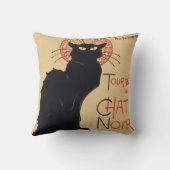 トゥルネデュチャットノワールヴィンテージブラックキャットアールヌーボー クッション (裏面)