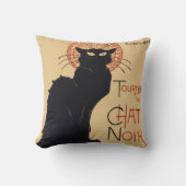 トゥルネデュチャットノワールヴィンテージブラックキャットアールヌーボー クッション (正面)