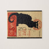 トゥルネデュチャットノワールヴィンテージブラックキャットアールヌーボー ジグソーパズル (横)