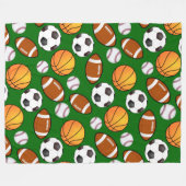 トゥルフカッコいいグリーン上の非常と特別なスポーツテーマ フリースブランケット (正面(横))