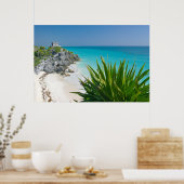 トゥルムのビーチのマヤ遺跡 ポスター (キッチン)