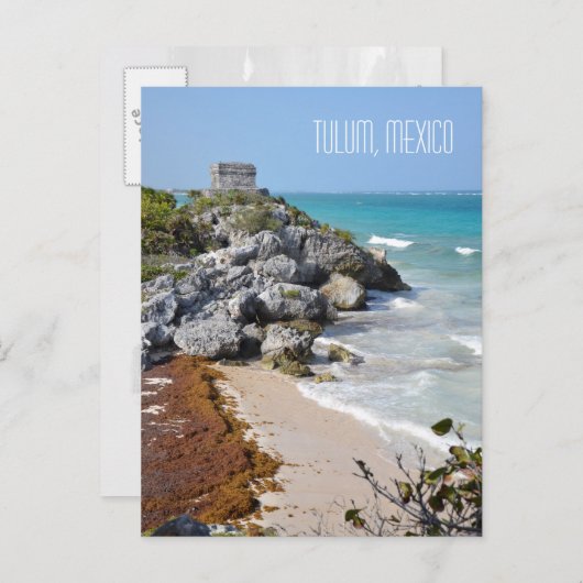 トゥルムマヤ遺跡シーンメキシコ旅行記念品 ポストカード (正面/裏面)