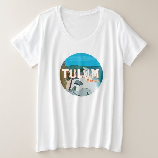 トゥルムメキシコギフト素晴らしアイディア プラスサイズTシャツ (デザイン正面)
