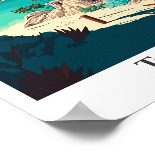 トゥルムメキシコトラベルアートヴィンテージイラストレーション ポスター (角)