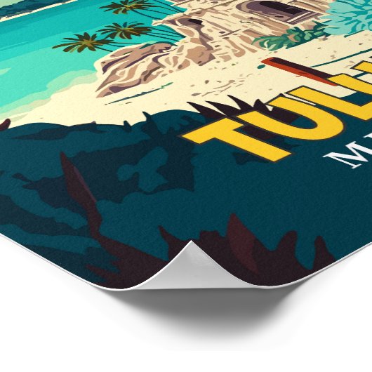 トゥルムメキシコトラベルアートヴィンテージイラストレーション ポスター (角)