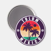 トゥルムメキシコパームツリーズヴィンテージ旅行記念品 マグネット (正面/裏面)