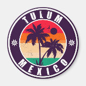 トゥルムメキシコパームツリーズヴィンテージ旅行記念品 マグネット (正面)