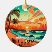 トゥルムメキシコパームツリーヴィンテージトラベル土産 セラミックオーナメント (正面)