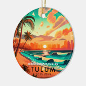 トゥルムメキシコパームツリーヴィンテージトラベル土産 セラミックオーナメント (左)