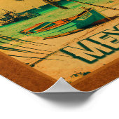 トゥルムメキシコパームツリーヴィンテージトラベル土産 ポスター (角)