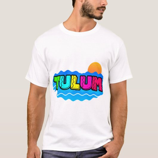 トゥルムメキシコビーチサンセット Tシャツ (正面)
