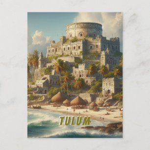 トゥルムメキシコランドスケープヴィンテージトラベル ポストカード
