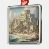 トゥルムメキシコランドスケープヴィンテージトラベル メタルオーナメント (左)