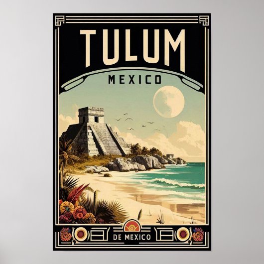 トゥルムメキシコヴィンテージ旅行ポスター ポスター (正面)