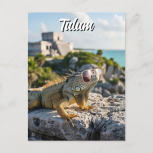 トゥルムメキシコ旅行イグアナ ポストカード