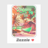 トゥルムユカタンメキシコビーチウォーターカラーサンセット シール (シート)